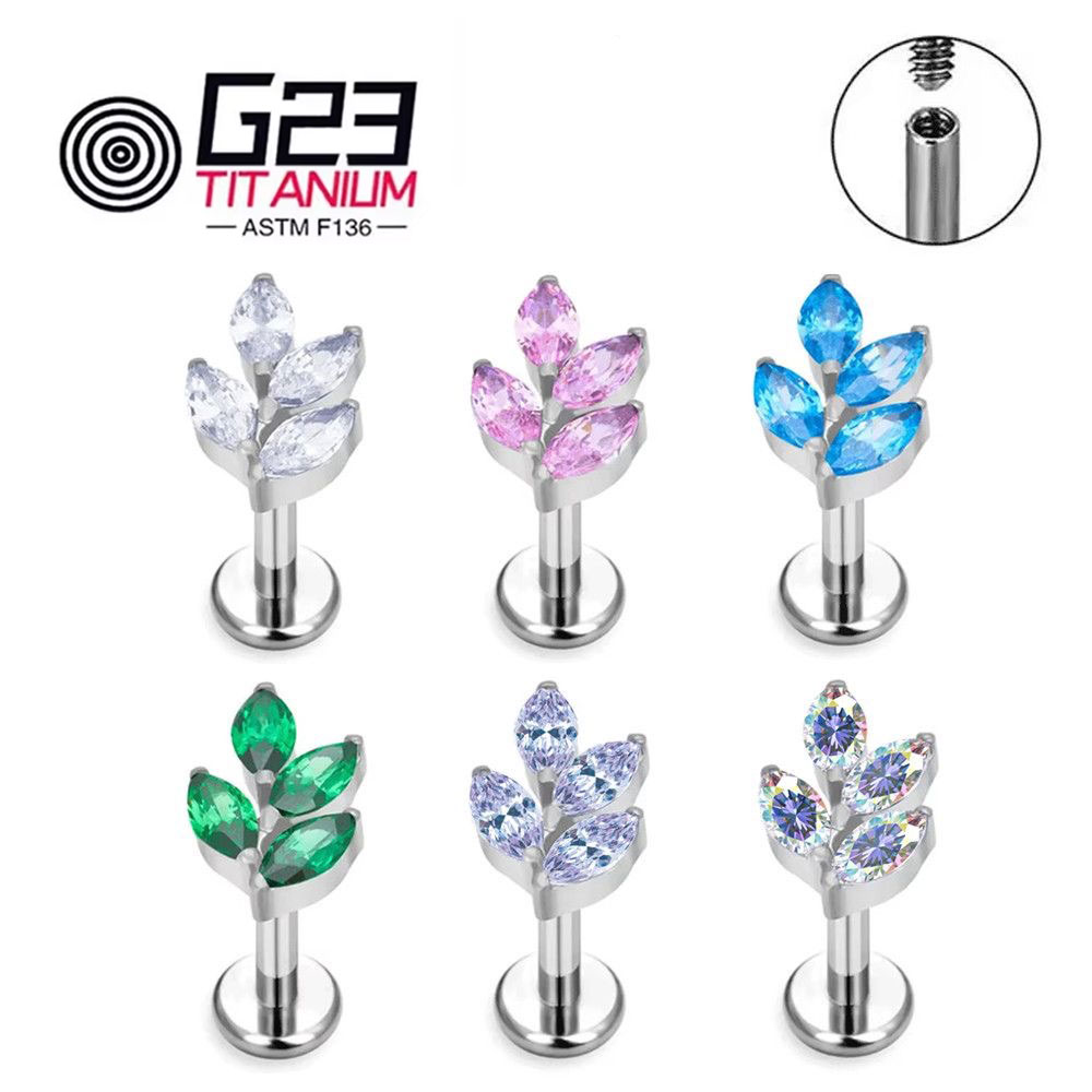 Body Jewelry For Sale - G23 Titan Opal Ohrstecker mit Innengewinde