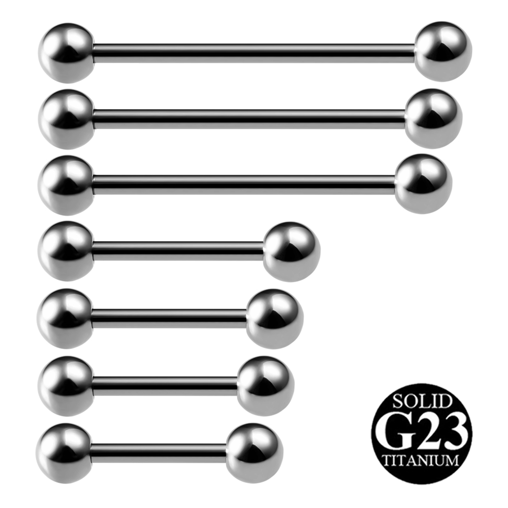 Body Jewelry Industrial - 2 Stück g23 Titan Zunge Piercing