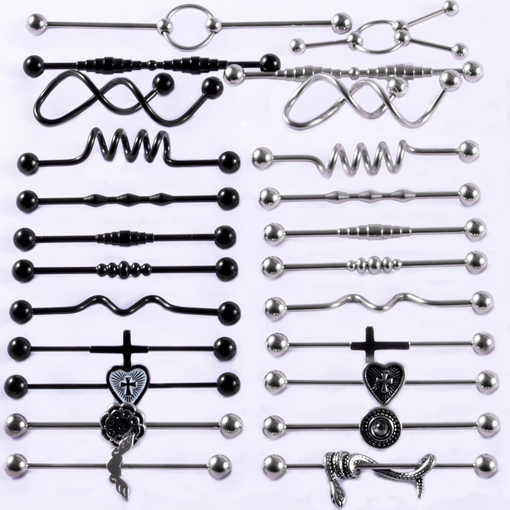 Body Jewelry Industrial - 1Pcs Chirurgenstahl Schlange Industrielle Barbell Ring