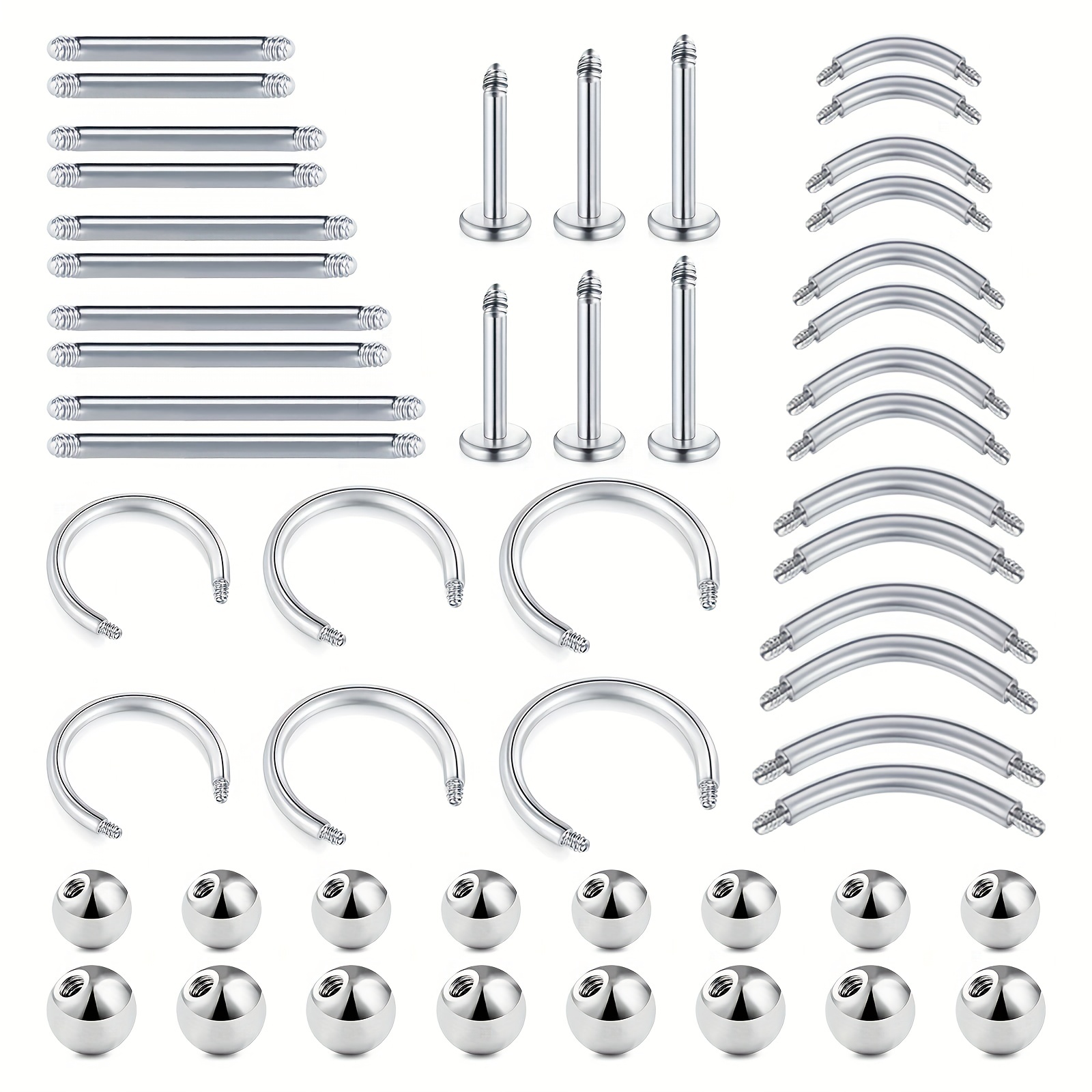 Body Jewelry Industrial - 6/8/10/12/52 stücke 16g Edelstahls tangen und