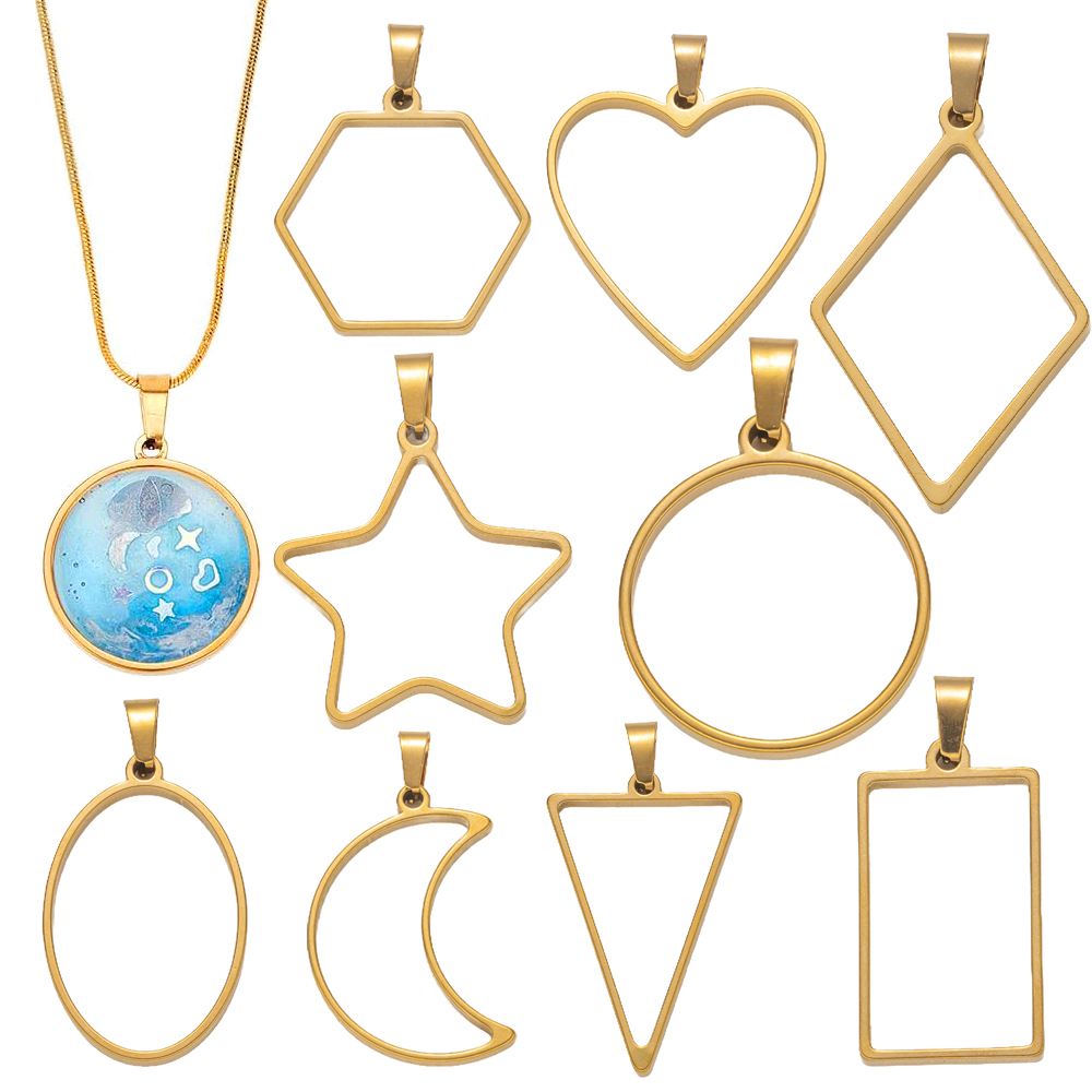 Body Jewelry Top - 5 Stück Edelstahl-Harzformen mit offener Rückseite,