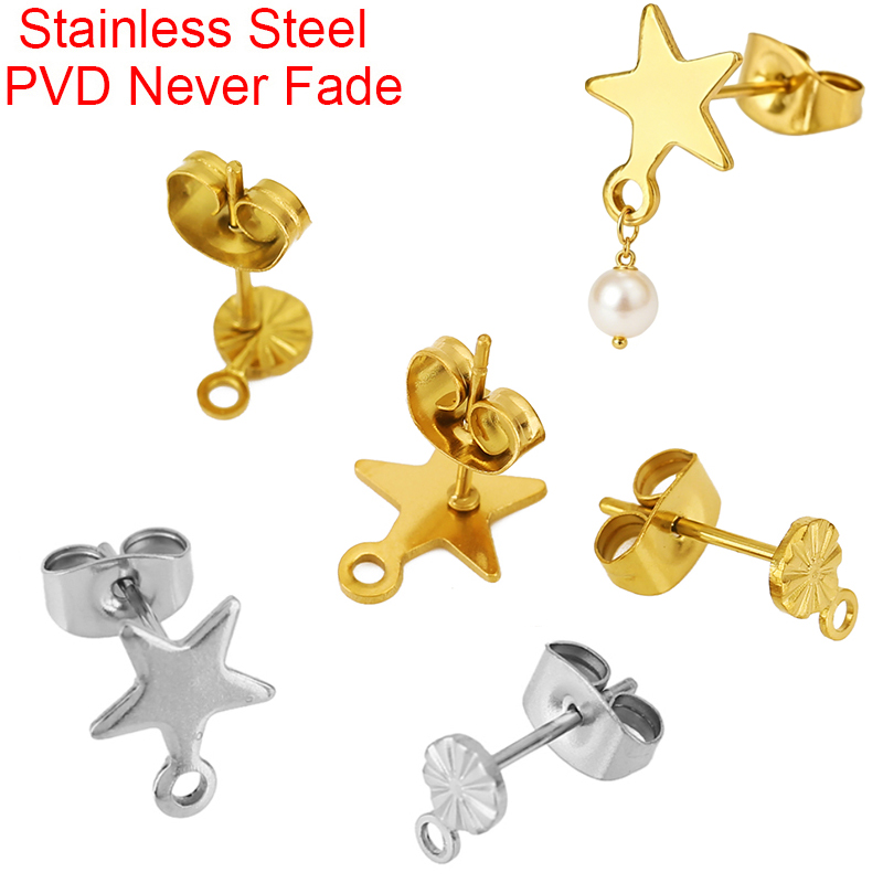 Body Jewelry Top - 20 Stück Hypoallergene Edelstahl-Ohrstecker-Verschlüsse Sternform Nie