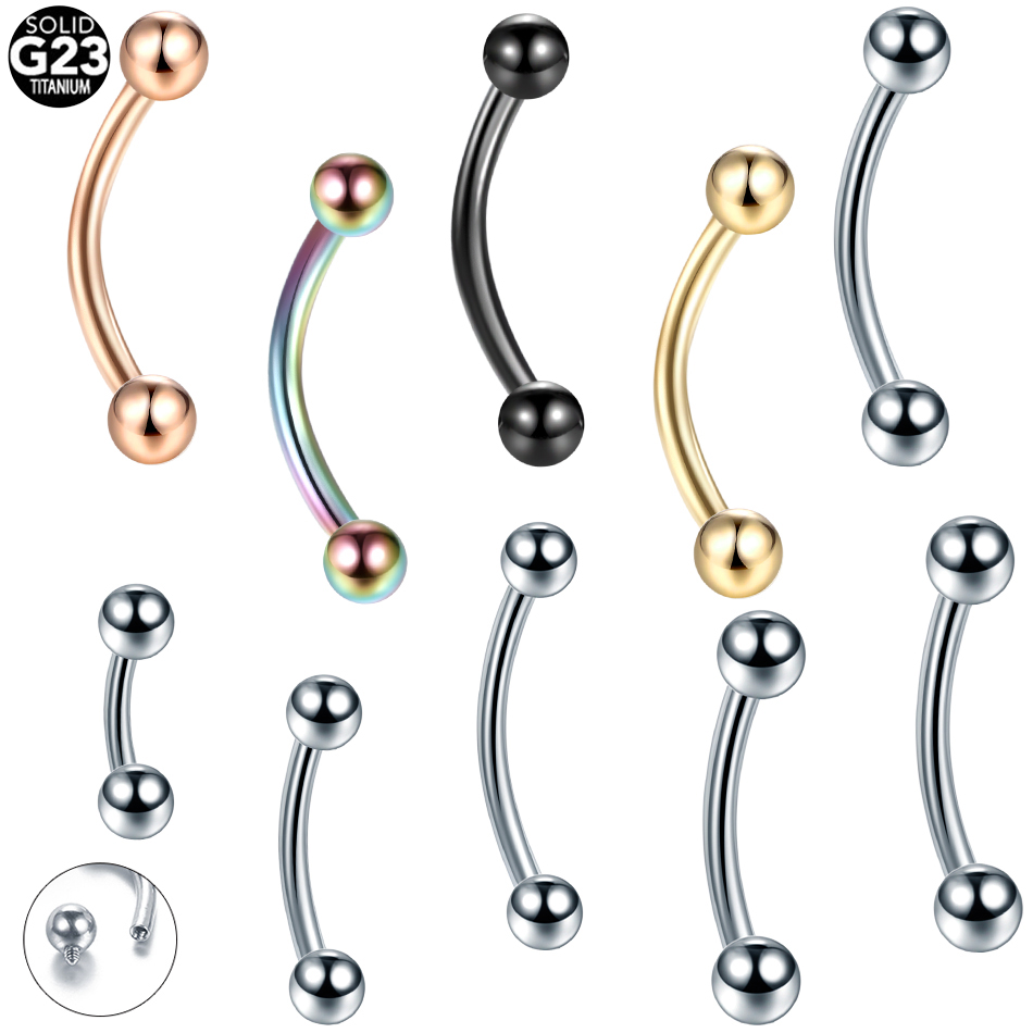 Eyebrow Curved Barbell - 10 Teile/los G23 Titan Augenbraue Banana
