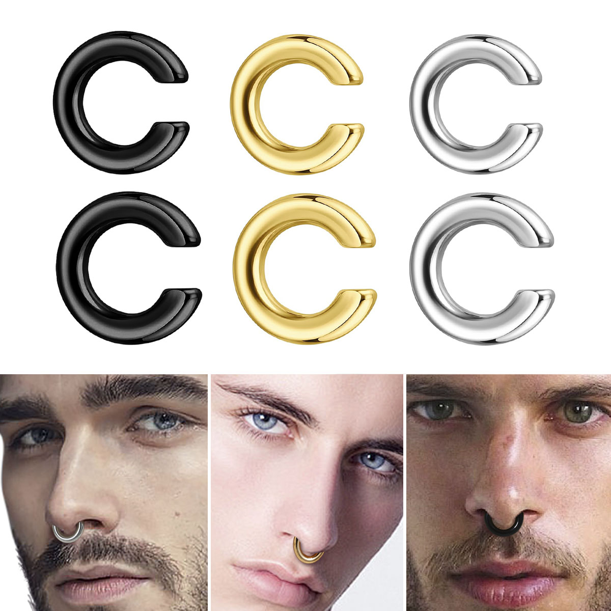 Body Jewelry Nose - 1pc Übertrieben c-Förmigen Nicht Piercing Nasenring