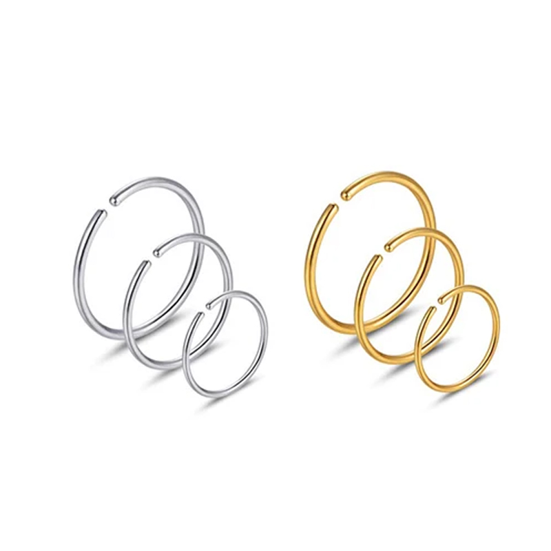 Body Jewelry Nose - 6 Stück/Set Hypoallergene Nasenringe aus 316L