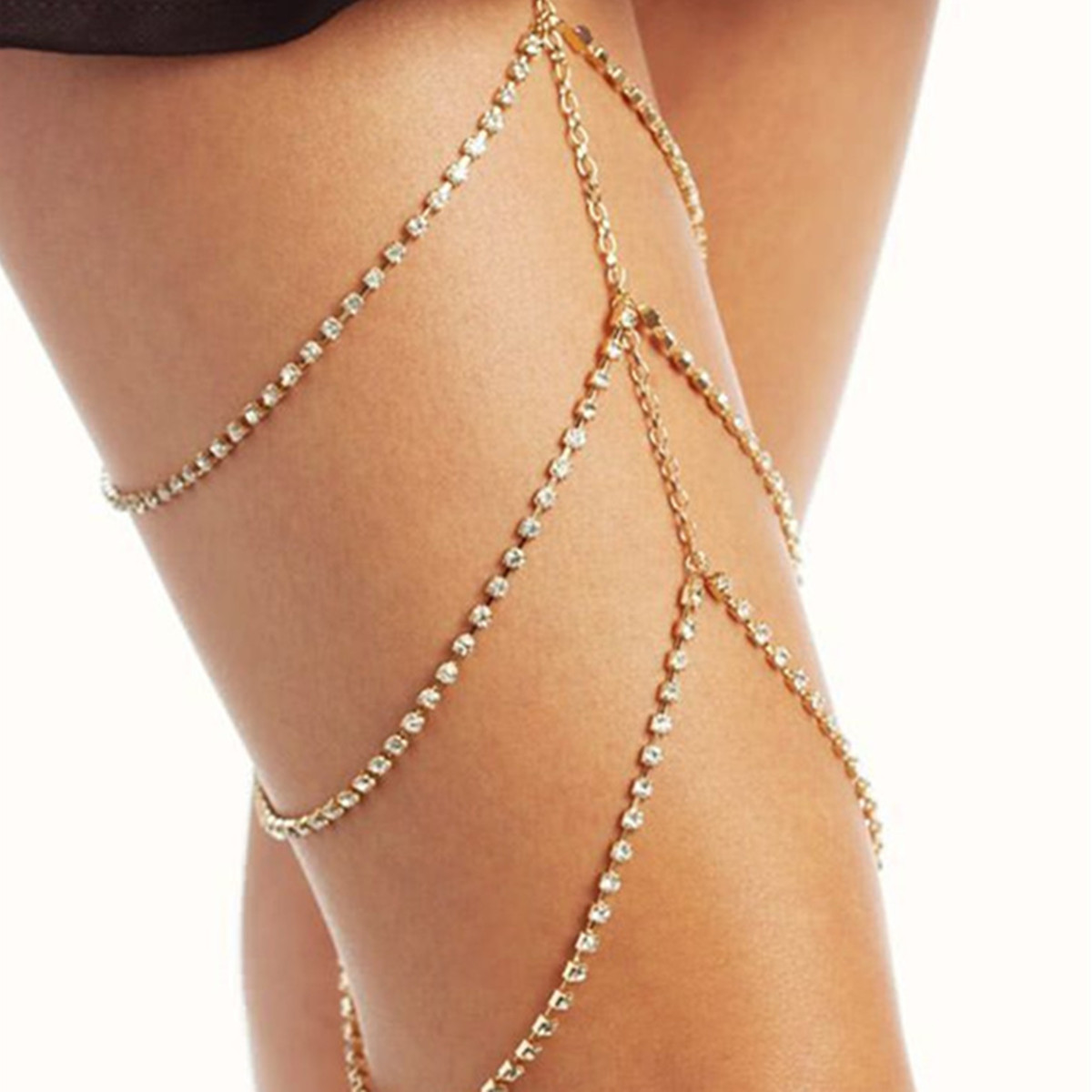Body Jewelry For Sale - Oberschenkelkette Mehrschichtig Metall-Krallen-Design Elastisch mit Kunstperlen