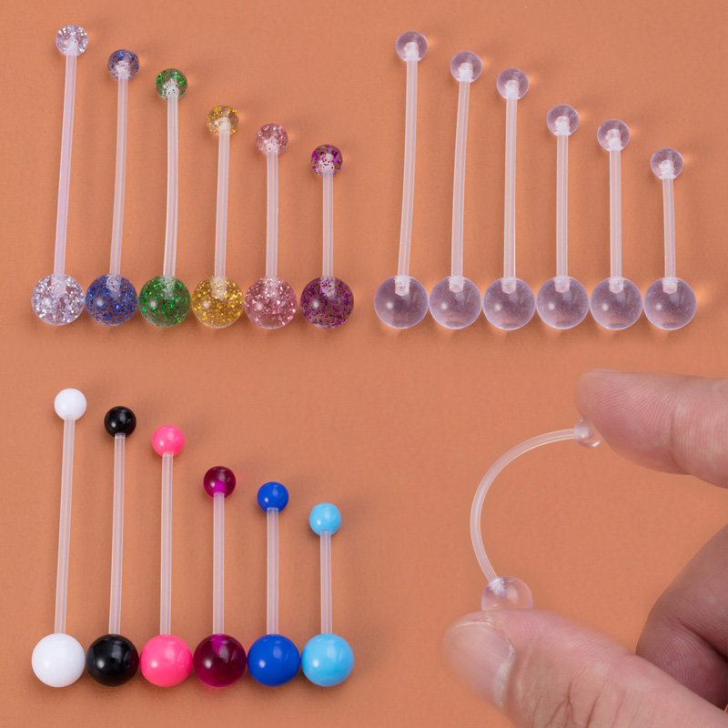 Body Jewelry Industrial - 6 stücke Flexible Nabel Piercing Acryl