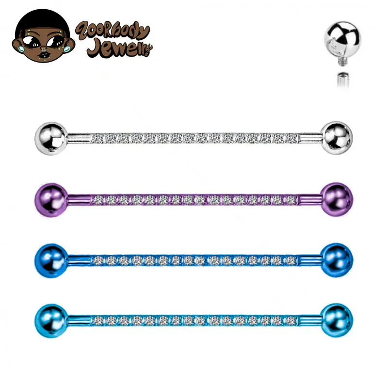 Body Jewelry Industrial - F136 Industrieller Langhantel-Piercing aus Titan in