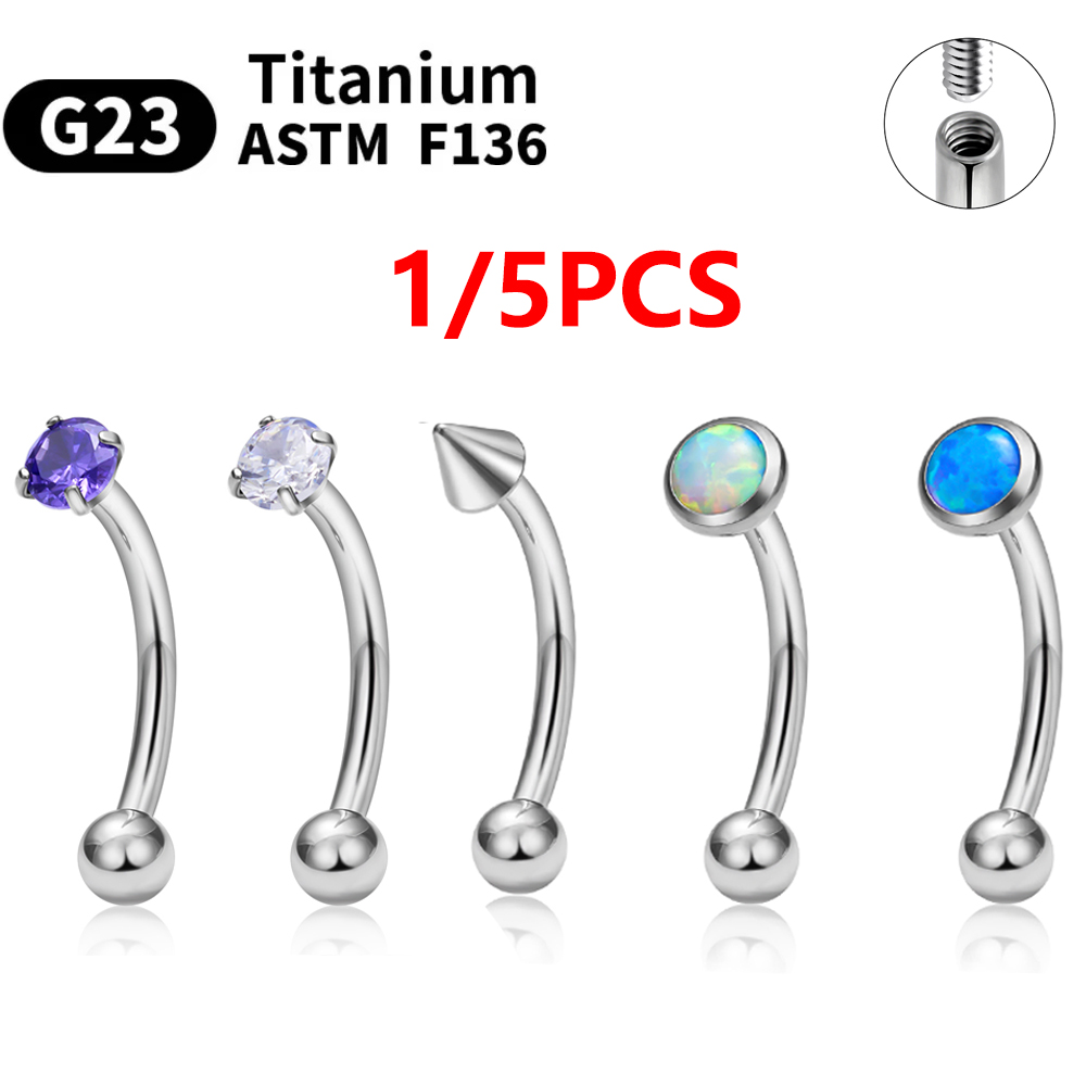 Eyebrow Curved Barbell - 1/5 Stück ASTM F136 Titan Innengewinde