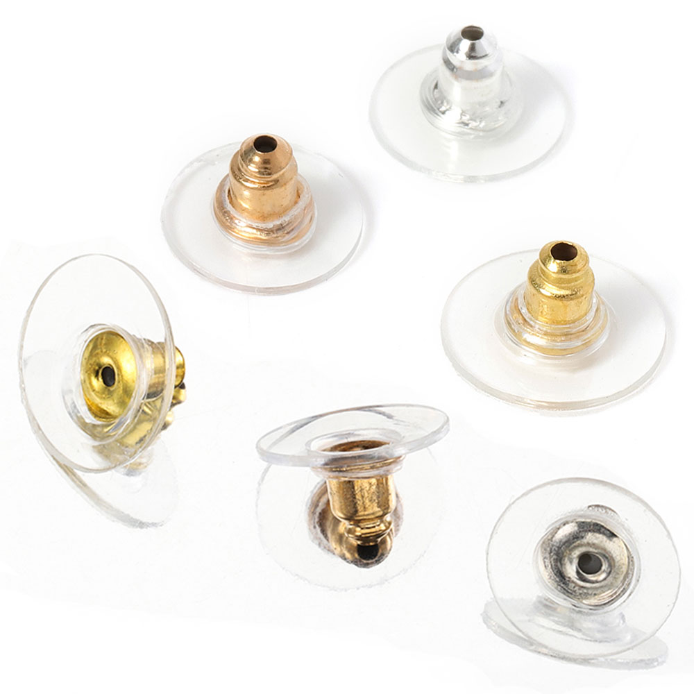 Body Jewelry Top - 100 Stück 6 mm Silikon-Ohrring-Rückenstopper, Ohrstecker,