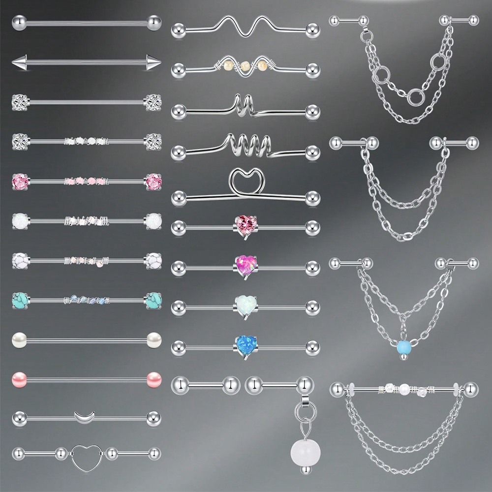 Body Jewelry Industrial - 14G Industrieller Barbell-Knorpel-Piercing-Schmuck 35mm 38mm, Industrieller
