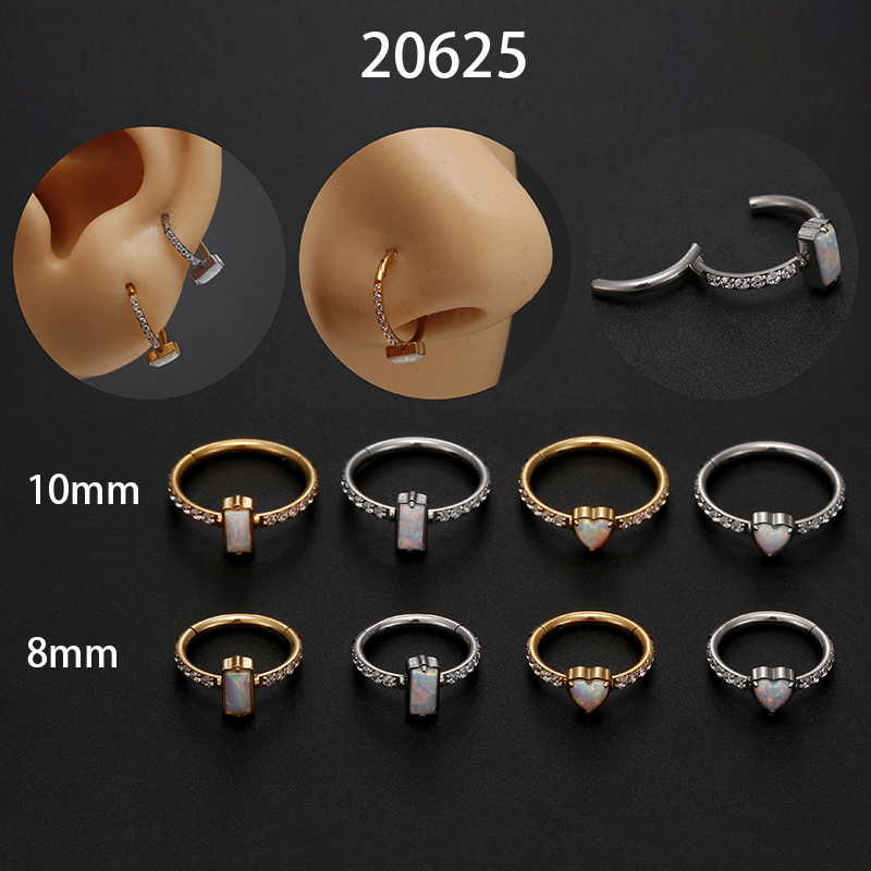 Body Jewelry Nose - 16G Edelstahl Hoop Hochwertige Zirkon Segment