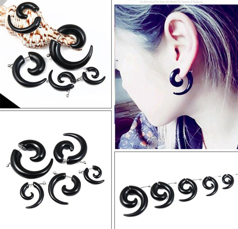 Body Jewelry Tunnels - Punk Schwarz Tribal Spirale Ohrringe Frauen
