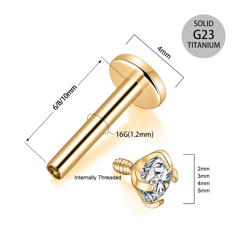 16G Titan Innengewinde Flacher – Body Jewelry Back Bewertung und Preis