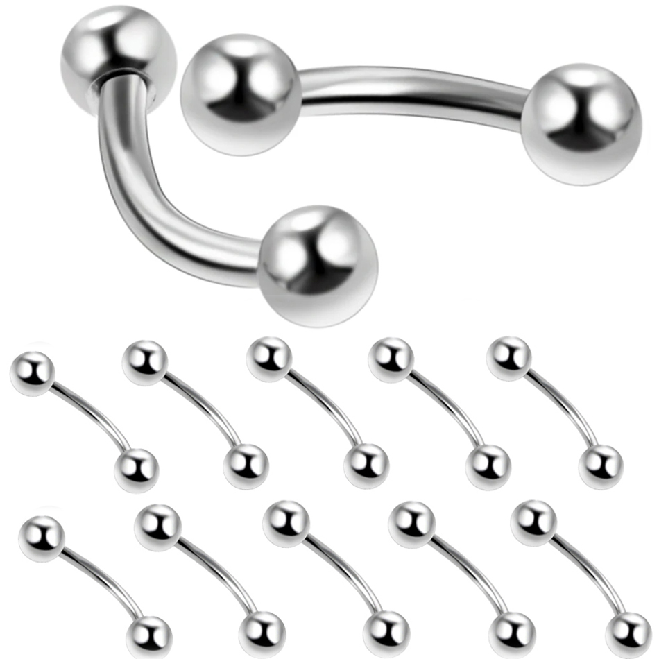 10 Teile/los Stahl Augenbraue  – Eyebrow Curved Barbell Bewertung und Preis
