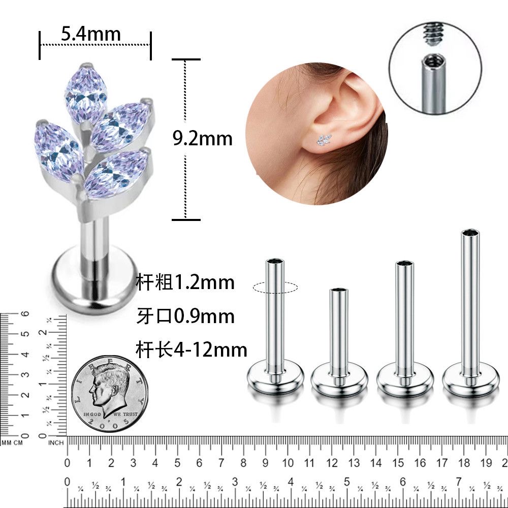 G23 Titan Opal Ohrstecker mit  – Body Jewelry For Sale Bewertung und Preis