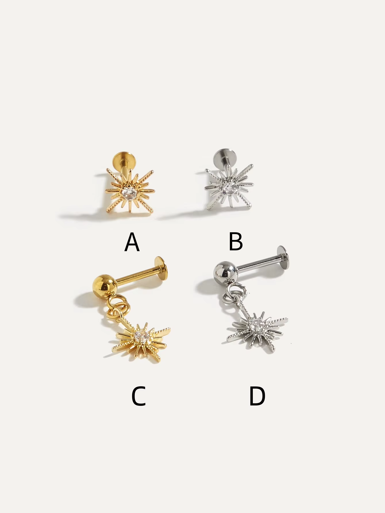 Glitzernde Ohrstecker aus Edel – Body Jewelry For Sale Bewertung und Preis