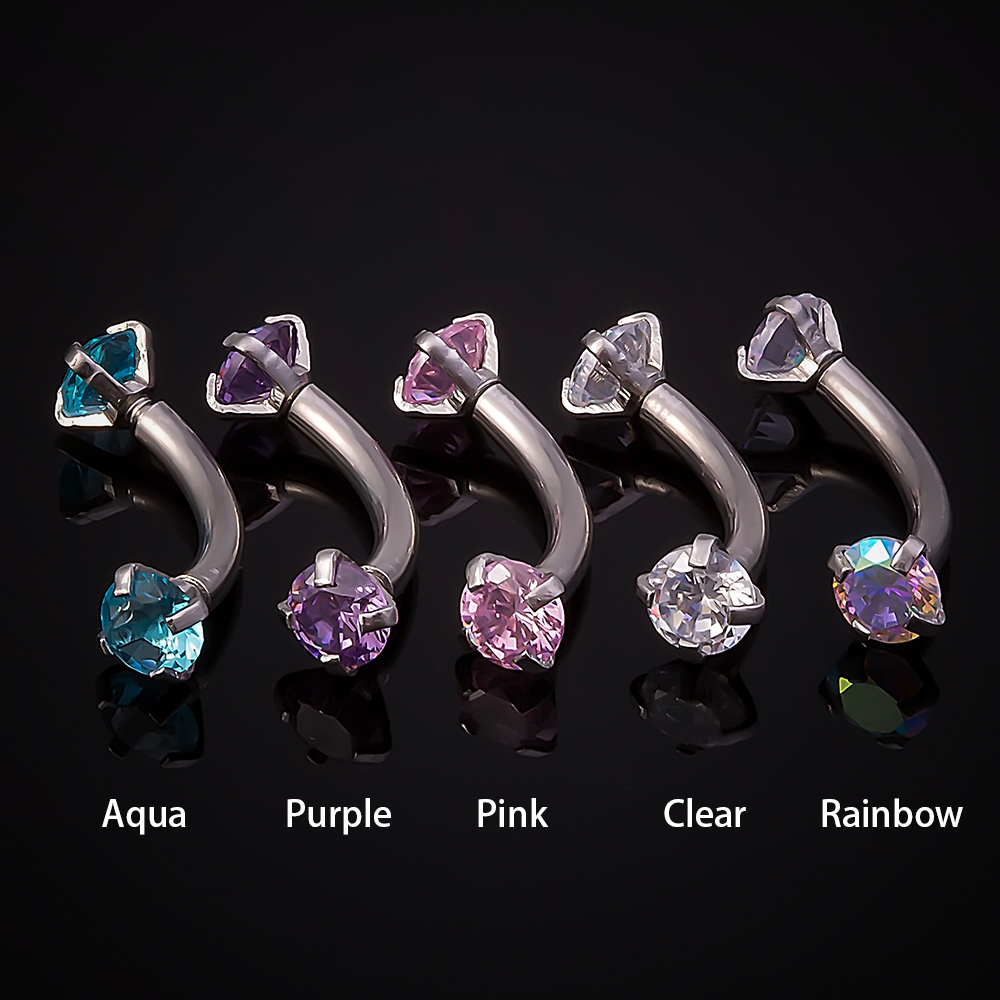 1pc Stahl Zirkonia Augenbraue  – Eyebrow Curved Barbell Bewertung und Preis