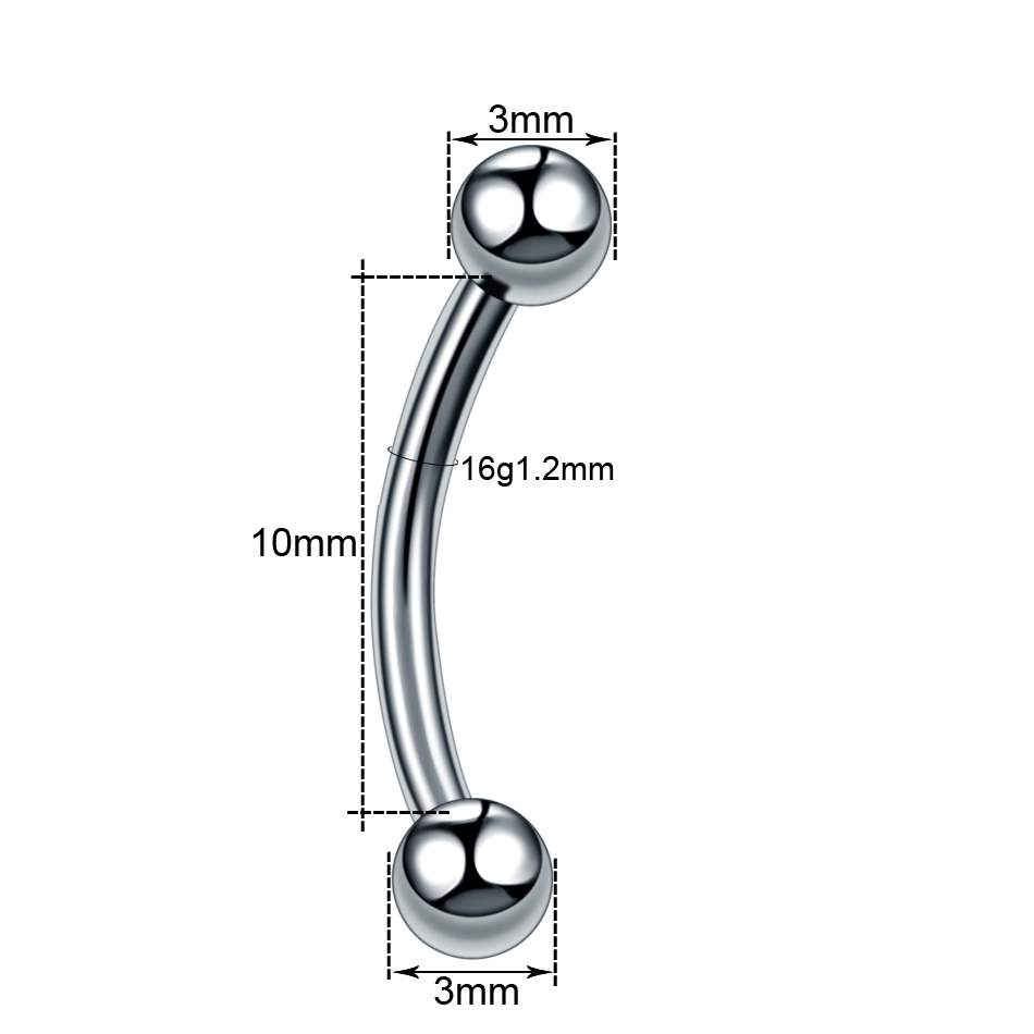 1 Stück Titan-Kugel Augenbraue – Eyebrow Curved Barbell Bewertung und Preis