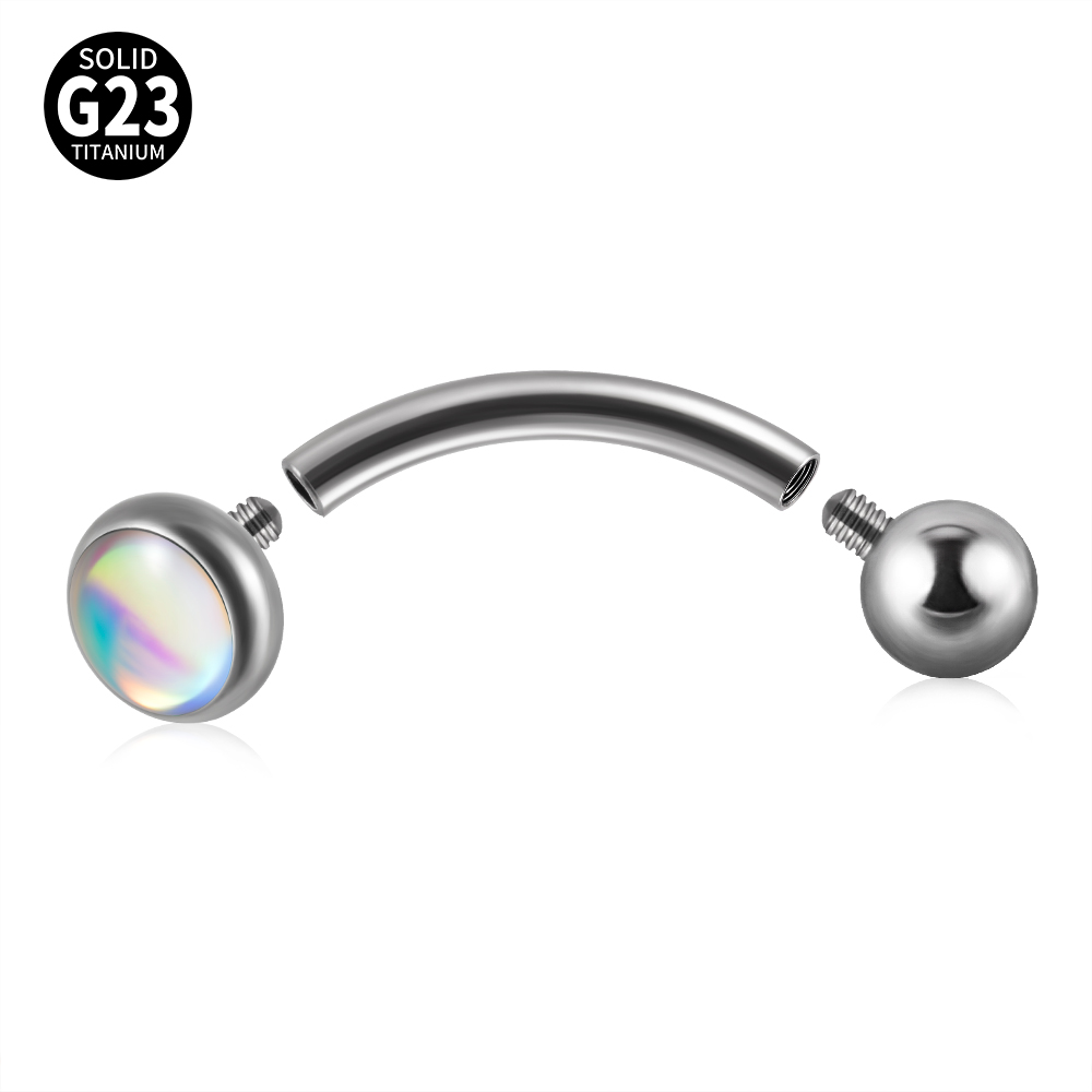 1PC G23 Titan 16G Flash Edelst – Eyebrow Curved Barbell Bewertung und Preis
