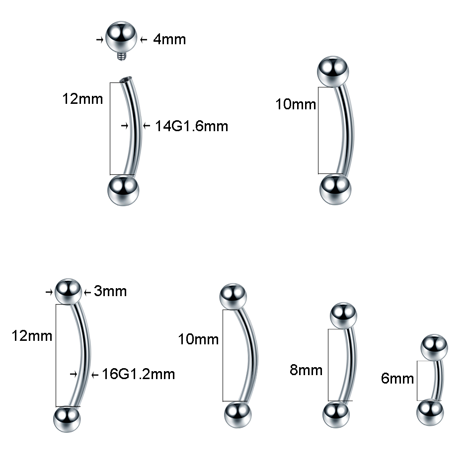 10 Teile/los G23 Titan Augenbr – Eyebrow Curved Barbell Bewertung und Preis
