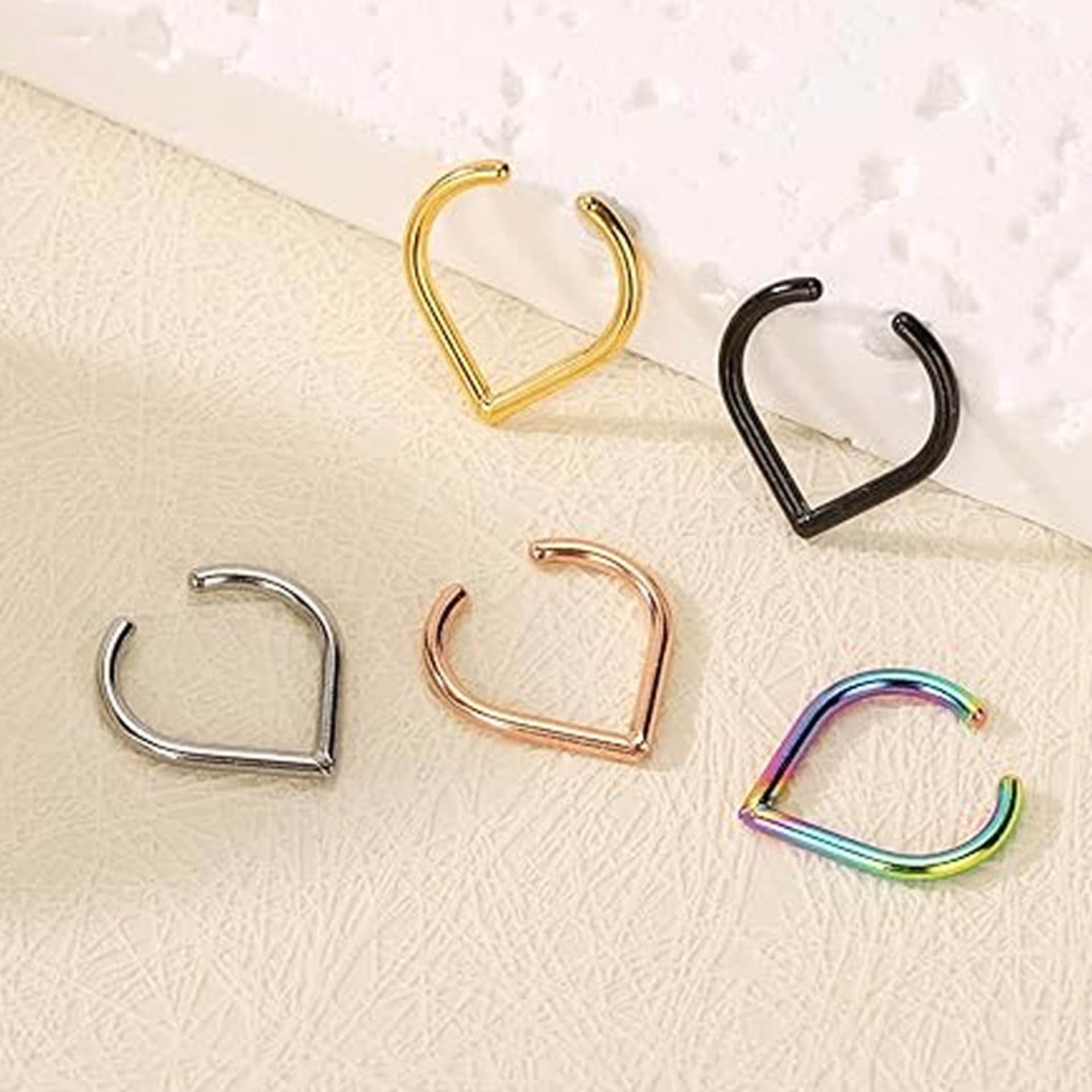 5-teiliges Edelstahl Fake Nase – Body Jewelry Nose Bewertung und Preis