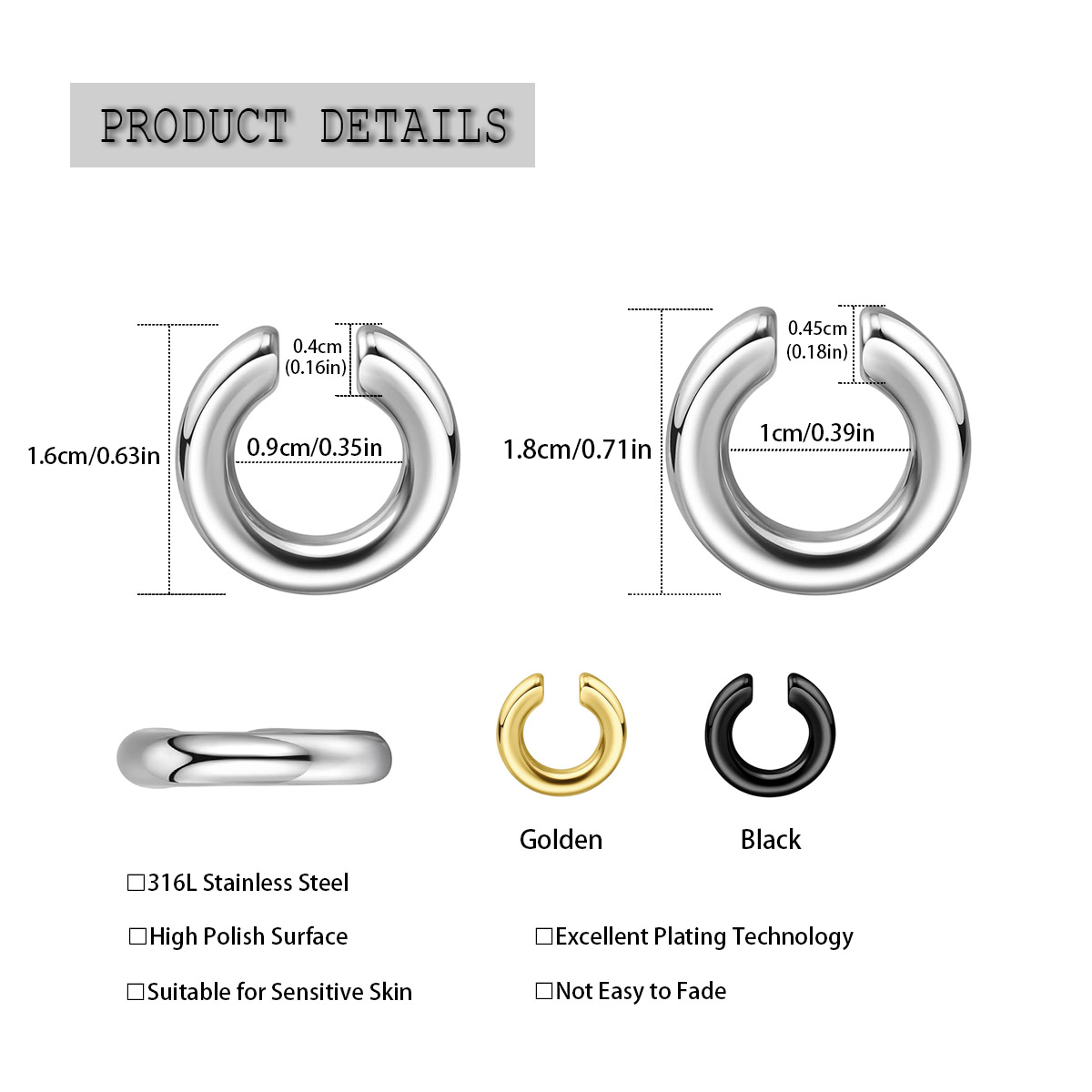 1pc Übertrieben c-Förmigen Nic – Body Jewelry Nose Bewertung und Preis