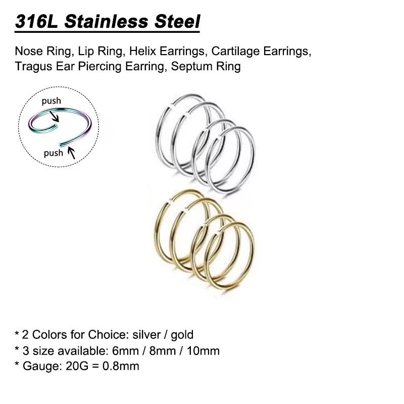 6 Stück/Set Hypoallergene Nase – Body Jewelry Nose Bewertung und Preis