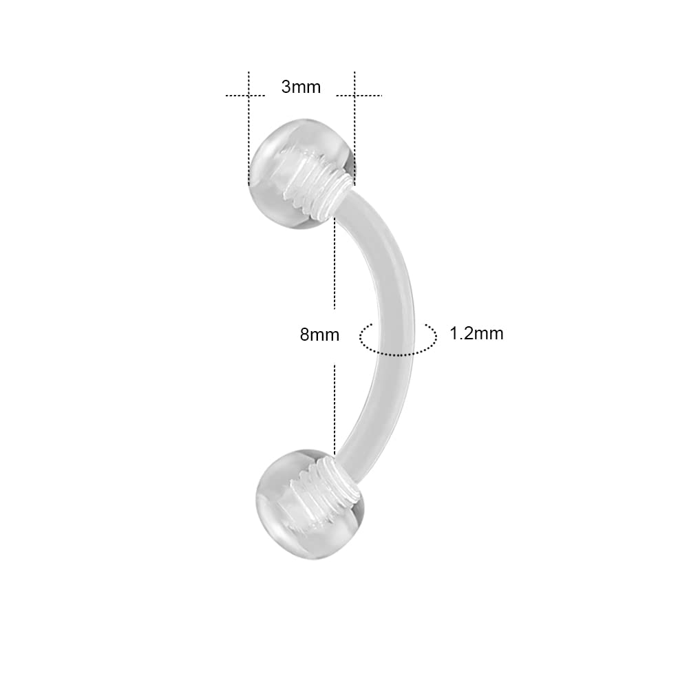 16G klares Acryl Bioflex Edels – Eyebrow Curved Barbell Bewertung und Preis