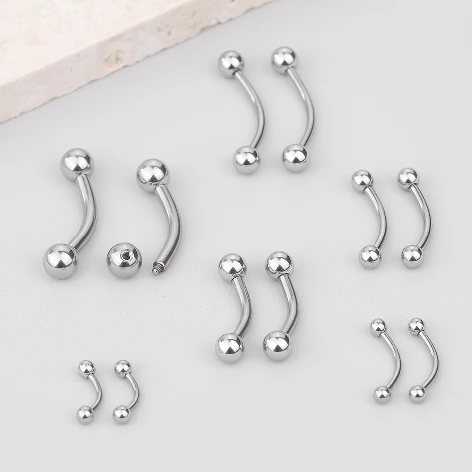 1 Stück Titan Piercing gebogen – Eyebrow Curved Barbell Bewertung und Preis
