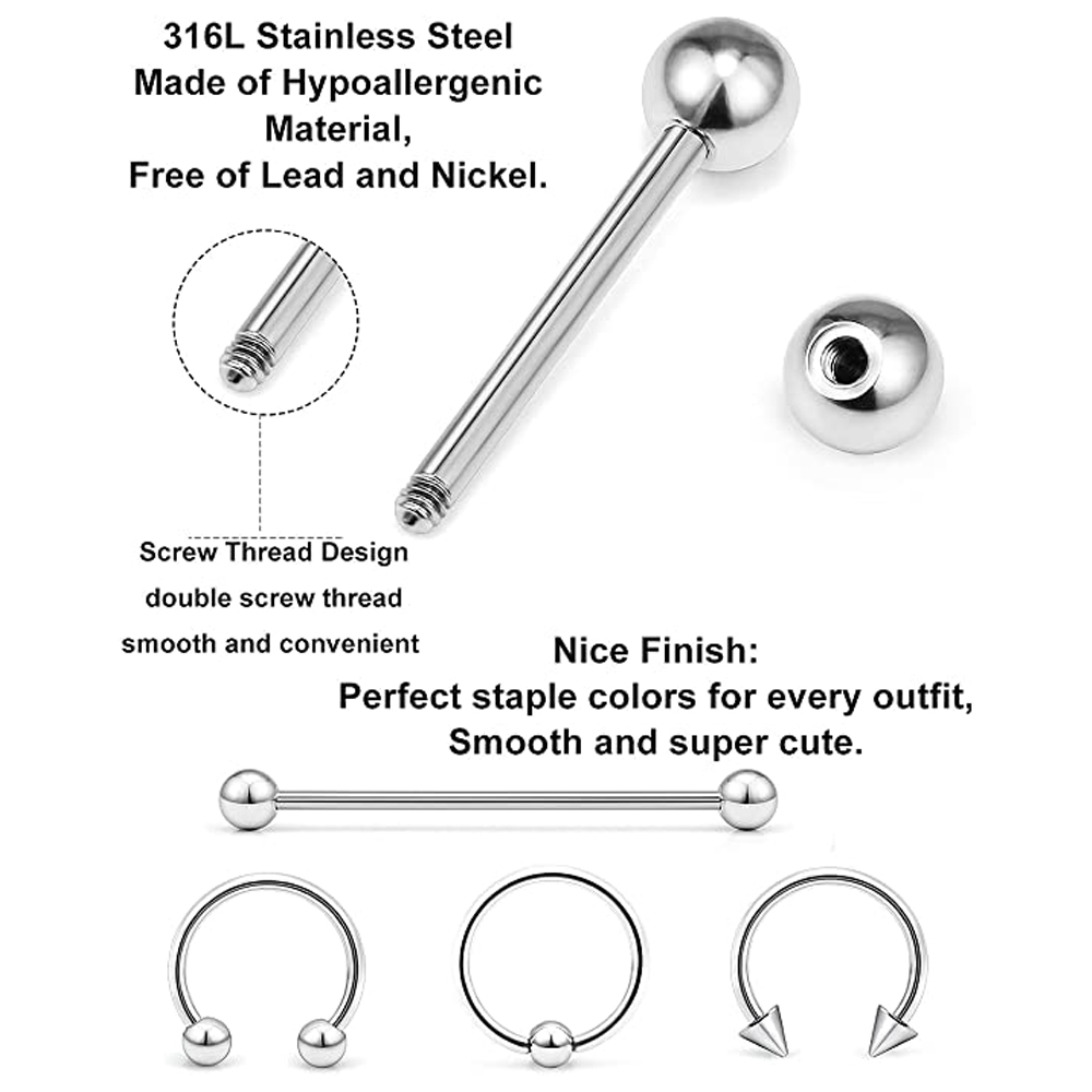 Piercing Kit Edelstahl Augenbr – Body Jewelry Industrial Bewertung und Preis