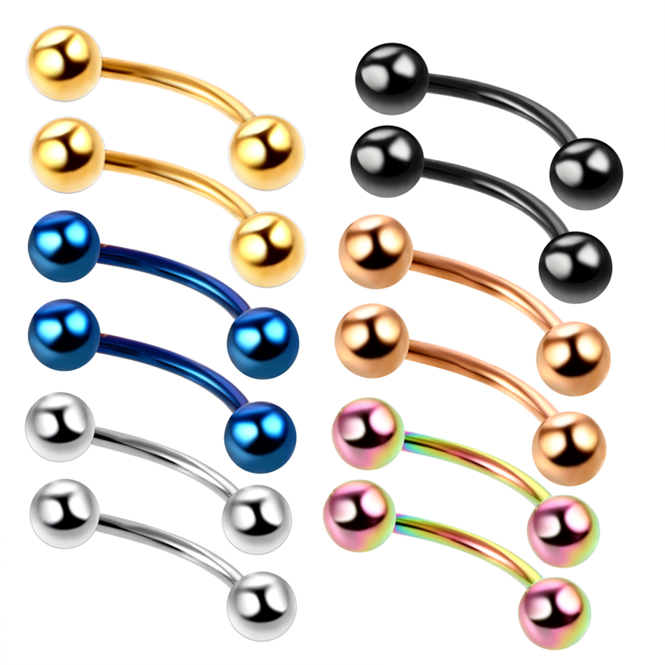 Lot von 2 Stück Titan eloxiert – Eyebrow Curved Barbell Bewertung und Preis