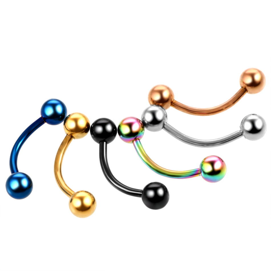 Lot von 2 Stück Titan eloxiert – Eyebrow Curved Barbell Bewertung und Preis