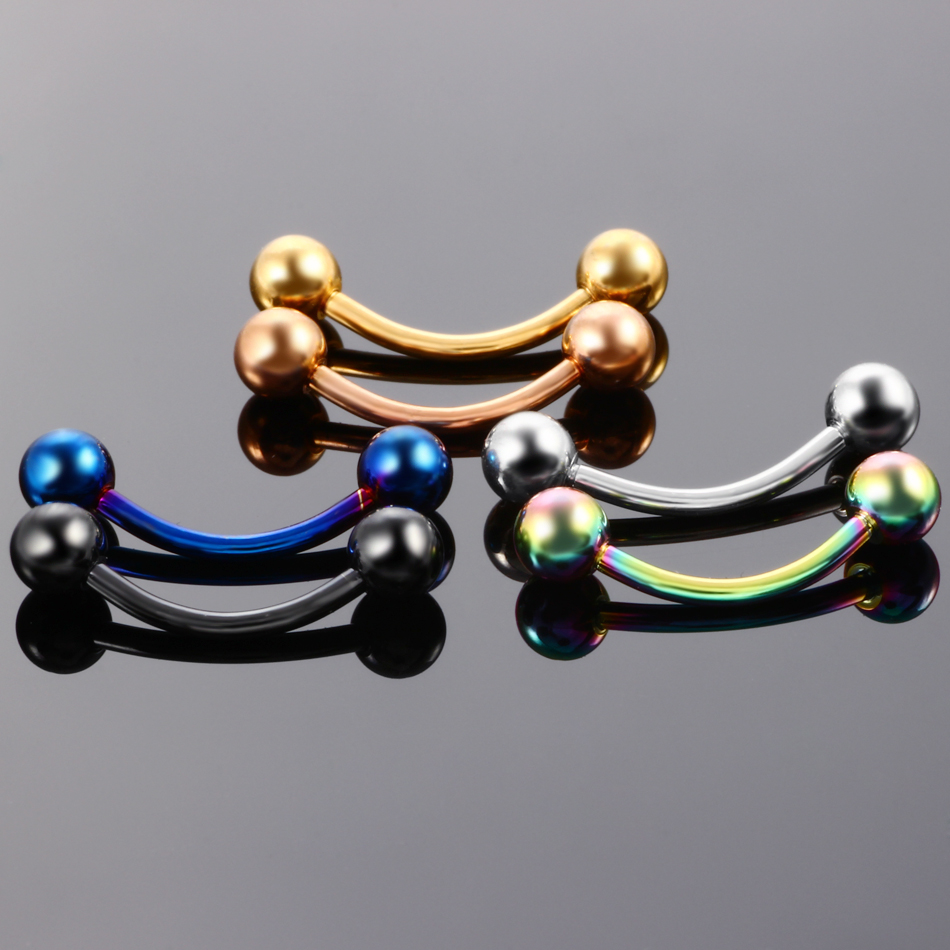 Lot von 2 Stück Titan eloxiert – Eyebrow Curved Barbell Bewertung und Preis